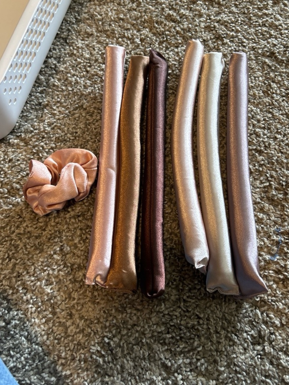 Satin Hair Wrap and Scrunchie Set - Rose Gold and Metallic Neutrals